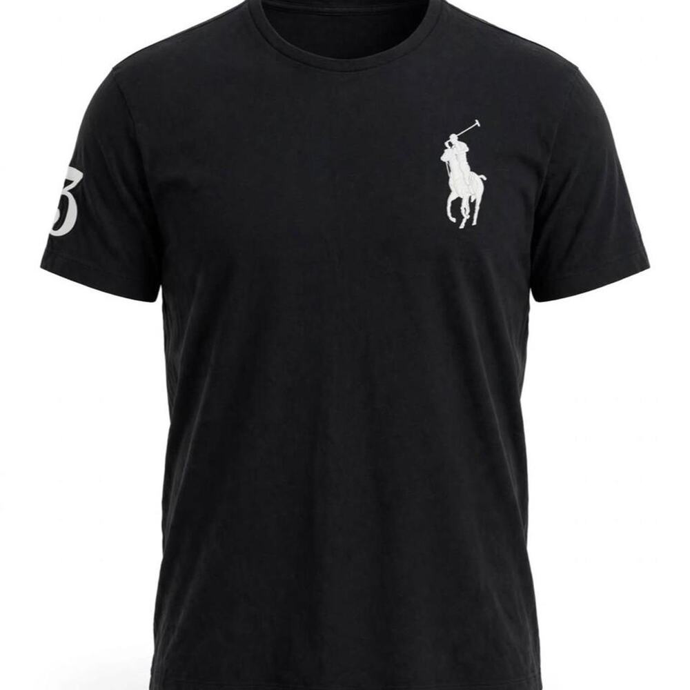 Polo Ralph Lauren T-Shirt Mens XL Black Big Pony 3 Logo Tee